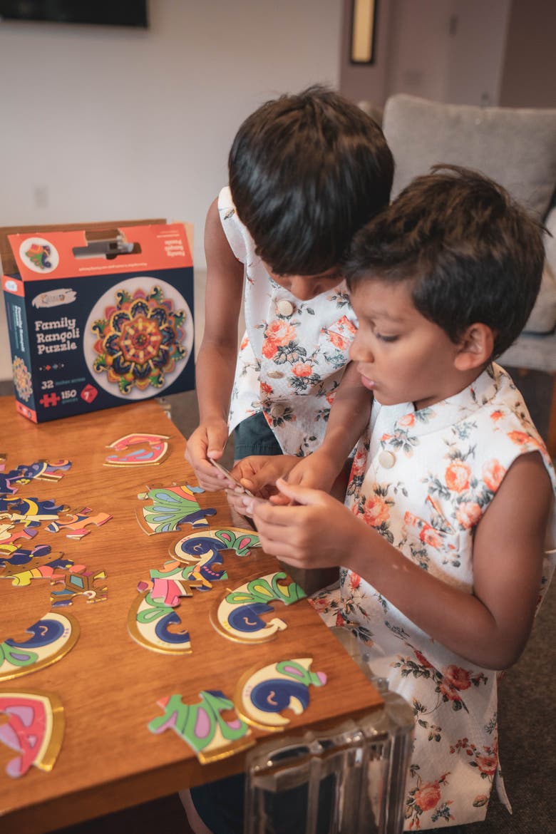 Family Rangoli Puzzle - 150 Pcs, Alternate, color, Multi-color