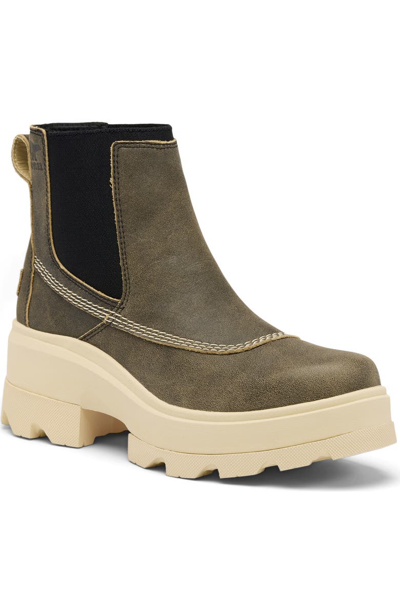 SOREL Joan FRWD Waterproof Chelsea Boot, Main, color, Canoe/ Bleached Ceramic