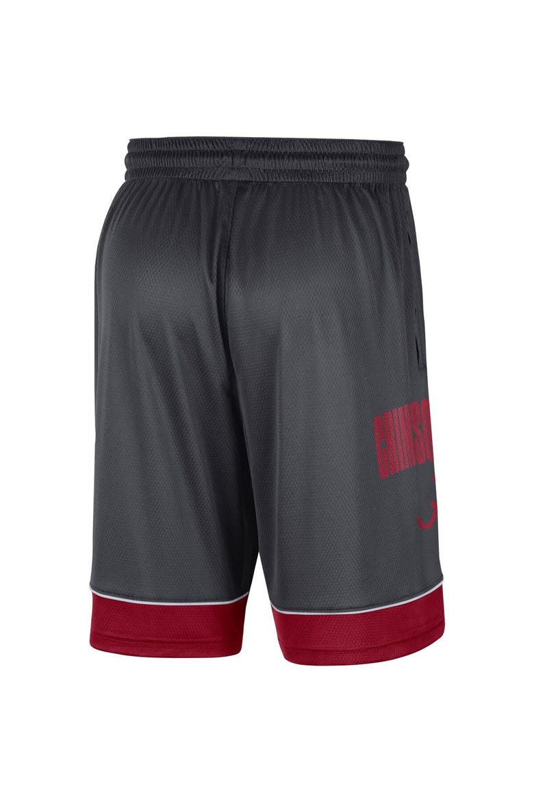 Men's Nike Charcoal/Crimson Alabama Crimson Tide Fast Break Performance Shorts, Alternate, color, Charcoal