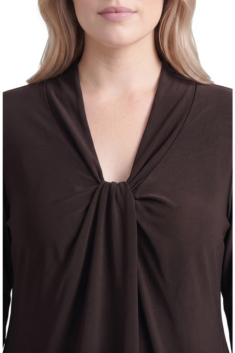 Twist Front Knit Top, Alternate, color, RICH CHOCOLATE
