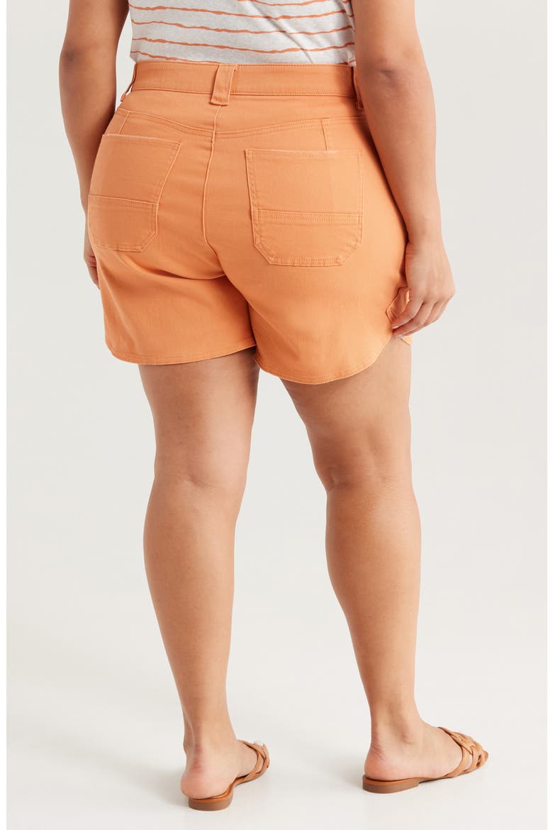 Skyrise High Waist Dolphin Hem Denim Shorts, Alternate, color, AUTUMN SUNSET