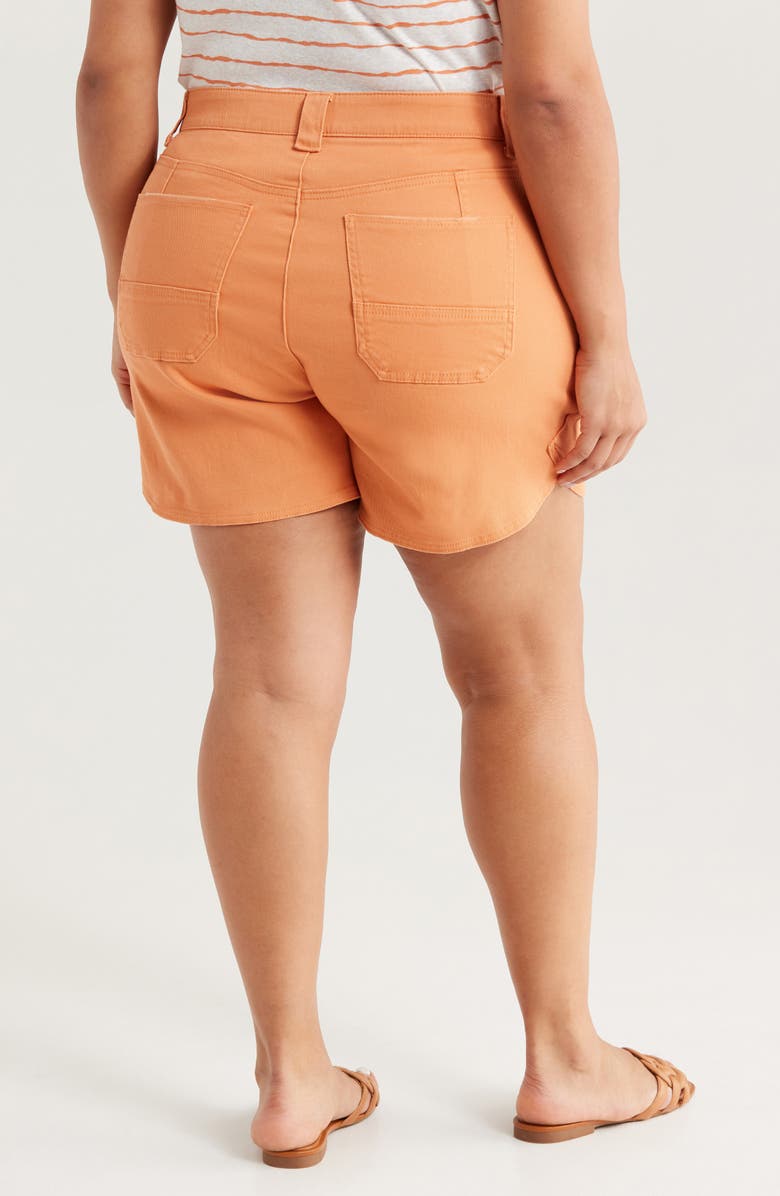 Wit & Wisdom Skyrise High Waist Dolphin Hem Denim Shorts, Alternate, color, Autumn Sunset