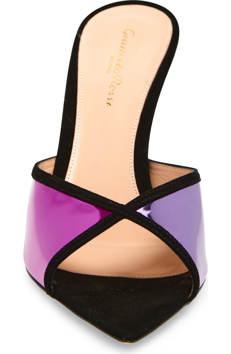 Gianvito Rossi Pointed Toe Sandal, Alternate, color, Black Bloom Freesia