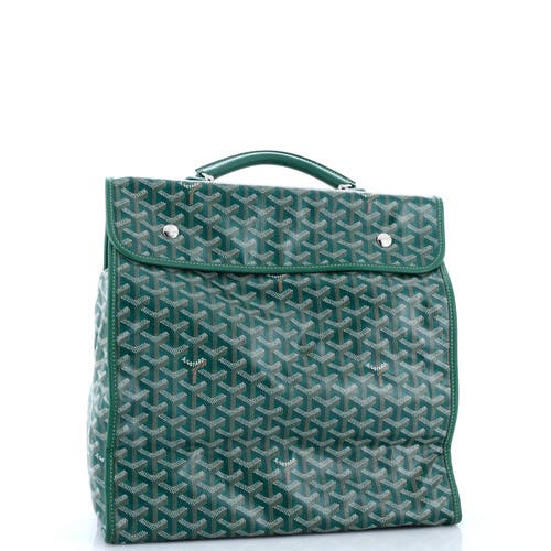 Pre-owned Goyard Goyard Saint Leger Briefcase Backpack Coated Canvas In Green