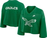 Nike Women's Nike Kelly Green Philadelphia Eagles Rewind Cropped Mesh Dri-FIT Fashion Jersey