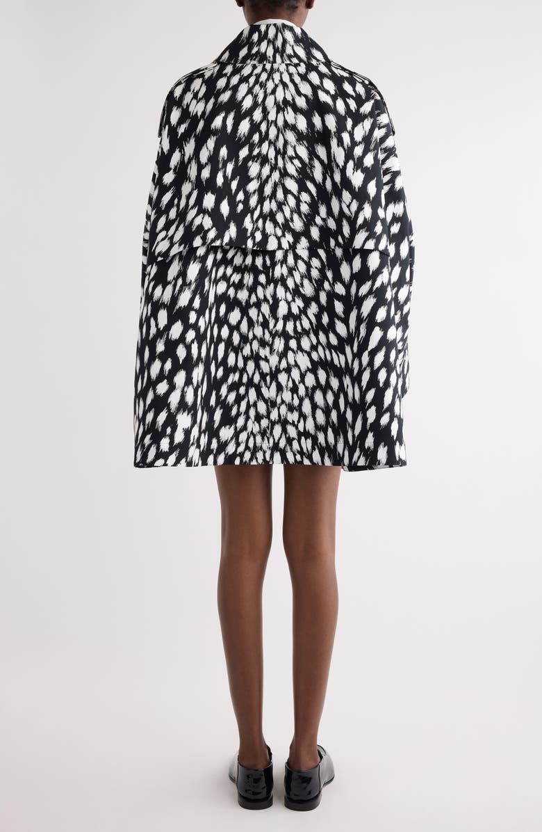 Givenchy Animal Print Cocoon Trench, Alternate, color, Black