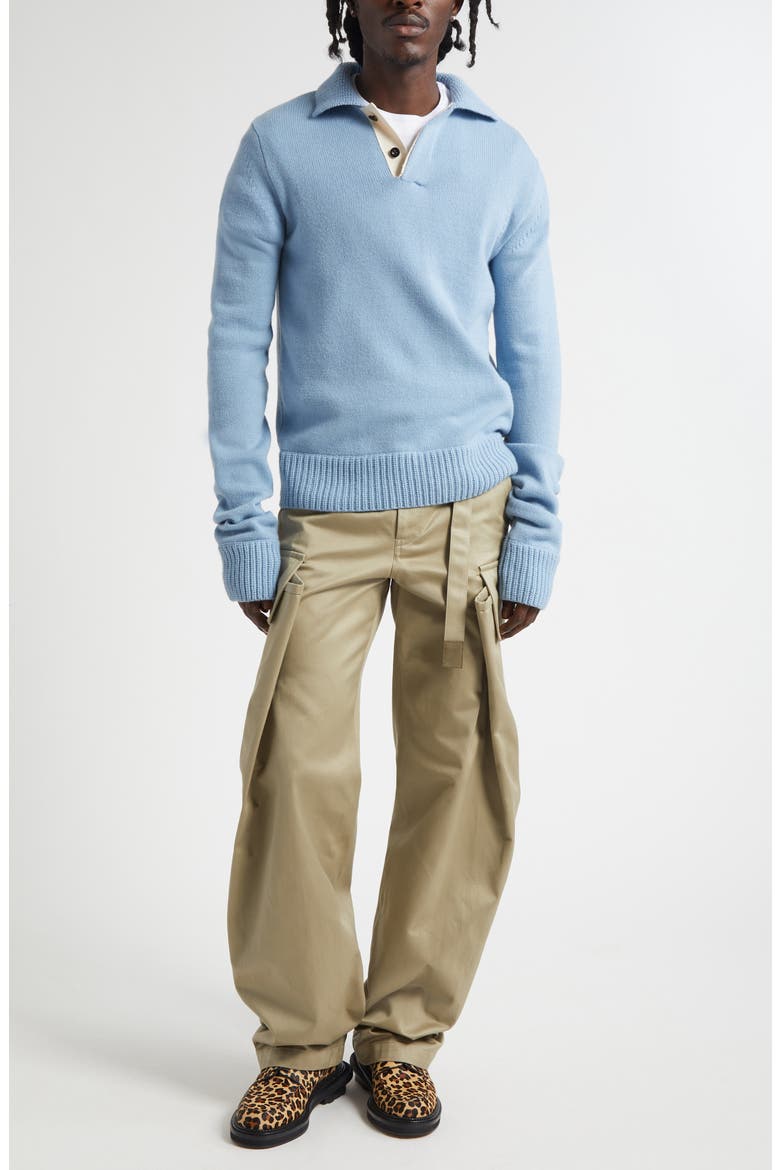 Belted Cotton Twill Cargo Chinos, Alternate, color, BEIGE