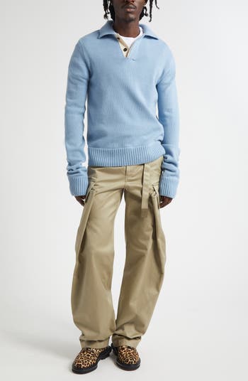 Sacai Belted Cotton Twill Cargo Chinos | Nordstrom