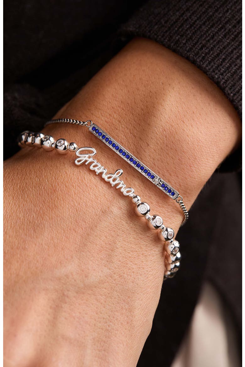 Grandma Elongated Crystal Stretch Bracelet, Alternate, color, Silver