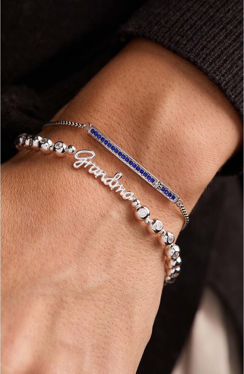 Alex and Ani Grandma Elongated Crystal Stretch Bracelet, Alternate, color, Silver