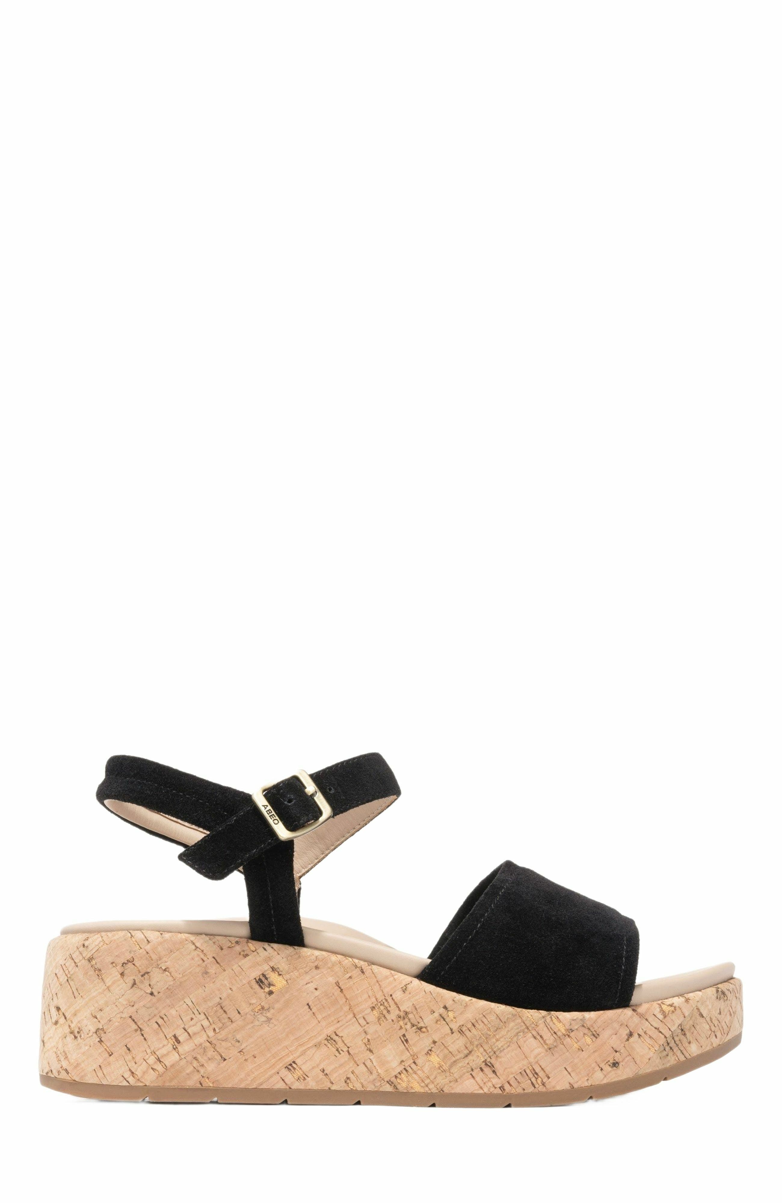 ABEO Solstice Buckle Sandal, Alternate, color, Black Suede - Metatarsal