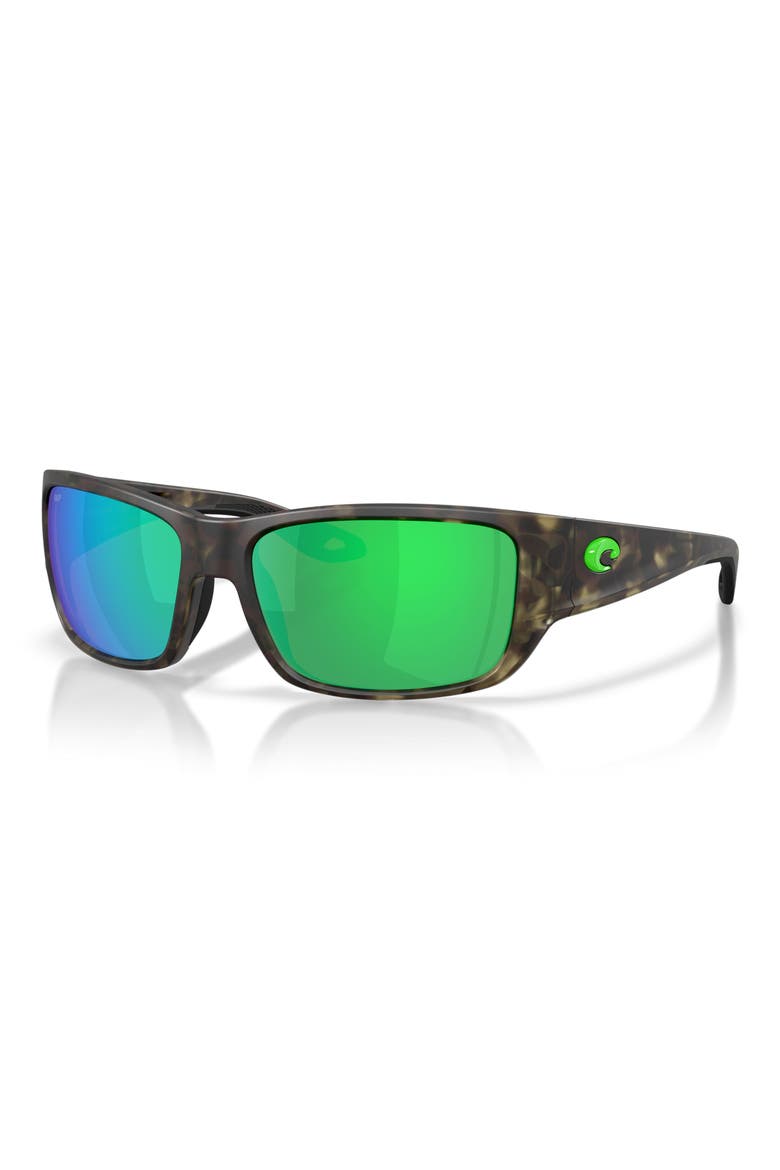 Schoolie 56mm Polarized Rectangular Sunglasses, Alternate, color, MATTE WETLANDS / GREEN 580P