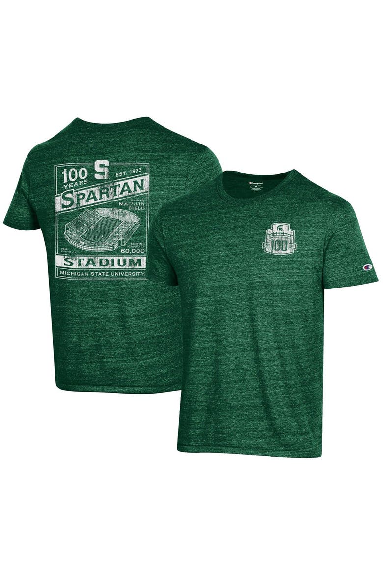 Men's Champion  Green Michigan State Spartans 100th Anniversary Spartan Stadium T-Shirt, Main, color, Green