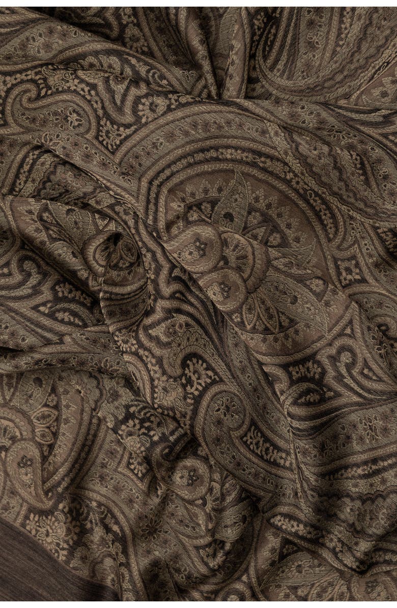 Elizabetta Leone - Wool Silk Scarf for Men, Alternate, color, Oak Brown