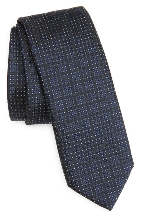 Micropattern Silk Blend Tie