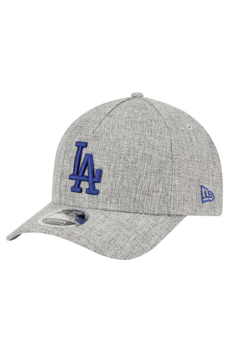 New Era Men's New Era Gray Los Angeles Dodgers Cotton Weave M-Crown A-Frame 9FORTY Adjustable Hat, Main, color,