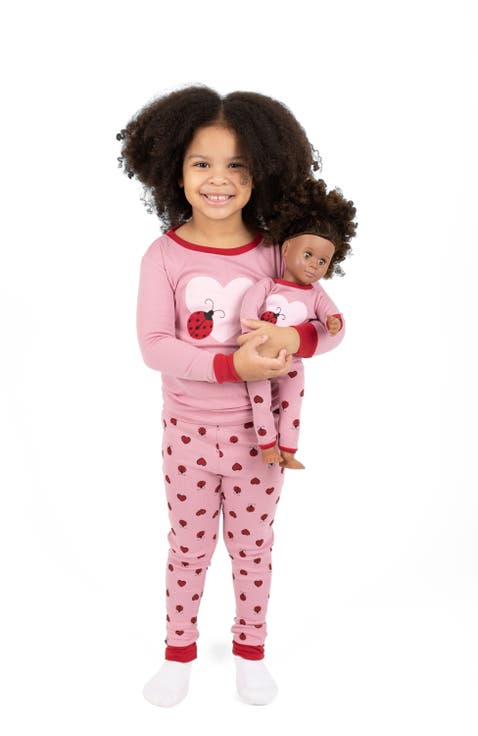 Girls Matching Doll Printed Cotton Pajamas, Animal & Seasonal Prints (Toddler, Little Kid & Big Kid)