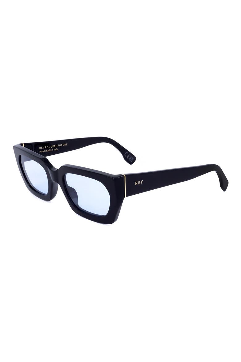 54mm Rectangle Sunglasses, Alternate, color, BLACK