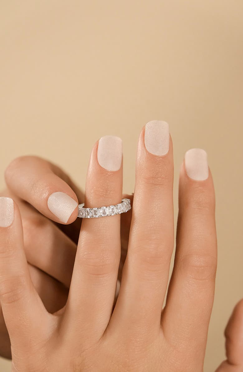 Sterling Forever Kylie Oval Cubic Zirconia Eternity Ring, Alternate, color, Silver