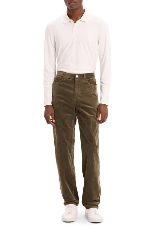 Theory Crosby Corduroy Slim Straight Leg Pants In Brown