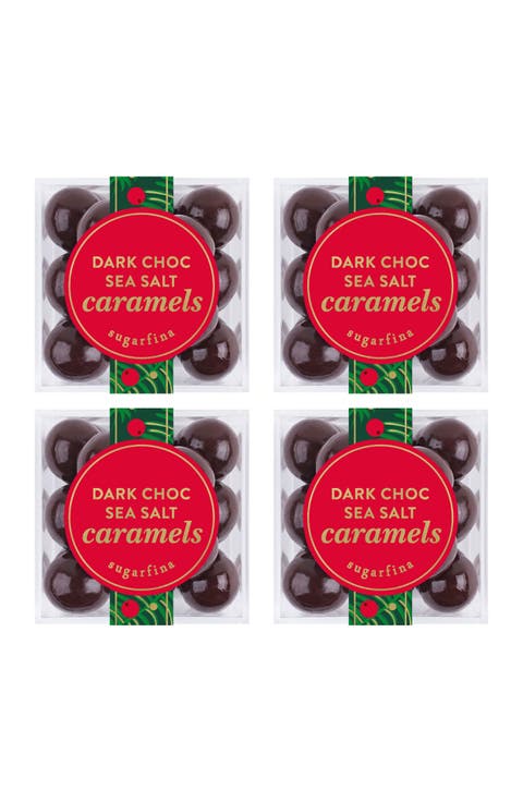 Set of 4 Dark Chocolate Sea Salt Caramels