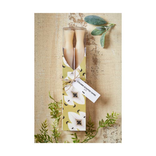 Tag Ivory Column Sculpted Taper Candles In White