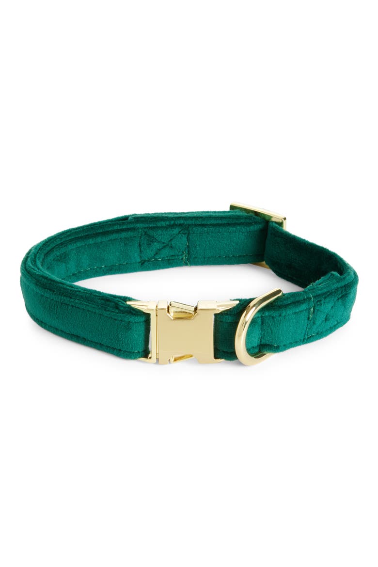 Velvet Dog Collar, Main, color, FOREST GREEN VELVET
