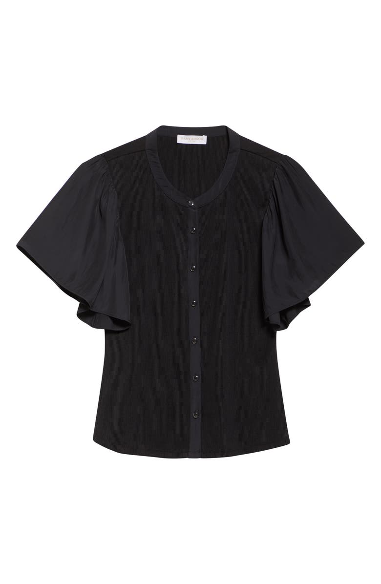 Ramy Brook Colette Mixed Media Flutter Sleeve Top, Alternate, color, 