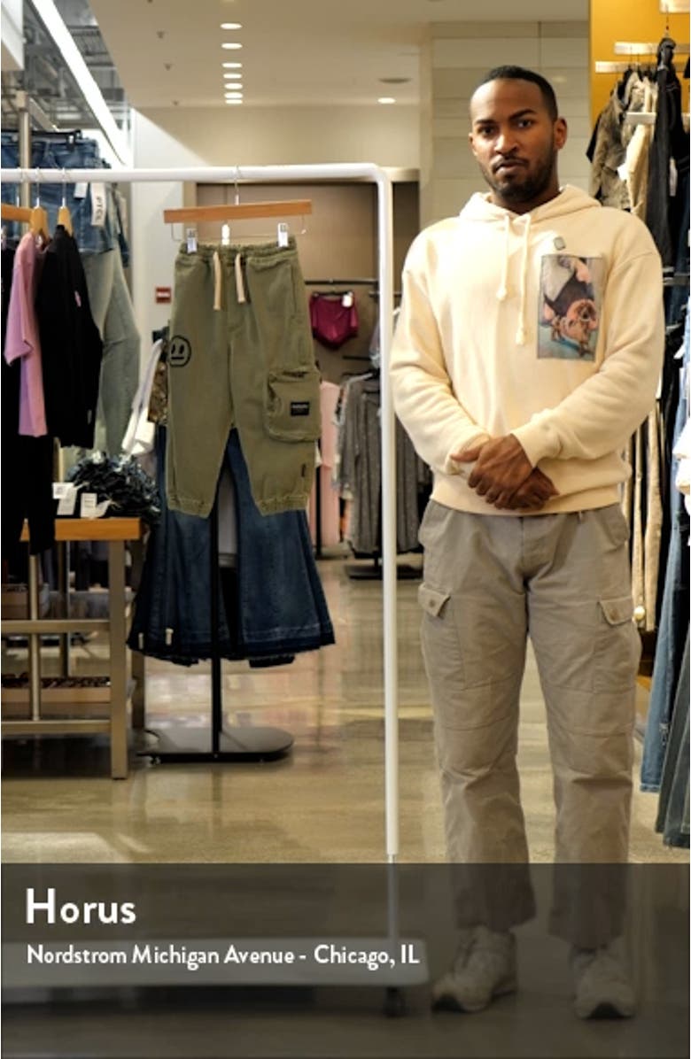 Kids' Smile Cotton Graphic Cargo Pants, sales video thumbnail