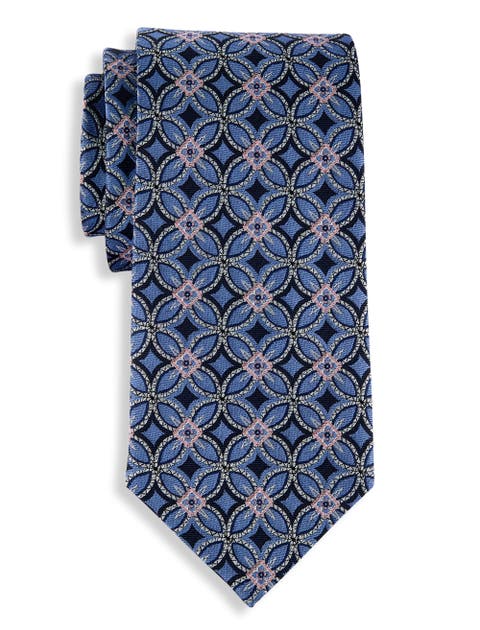Big & Tall Geometric Pattern Silk Tie V2