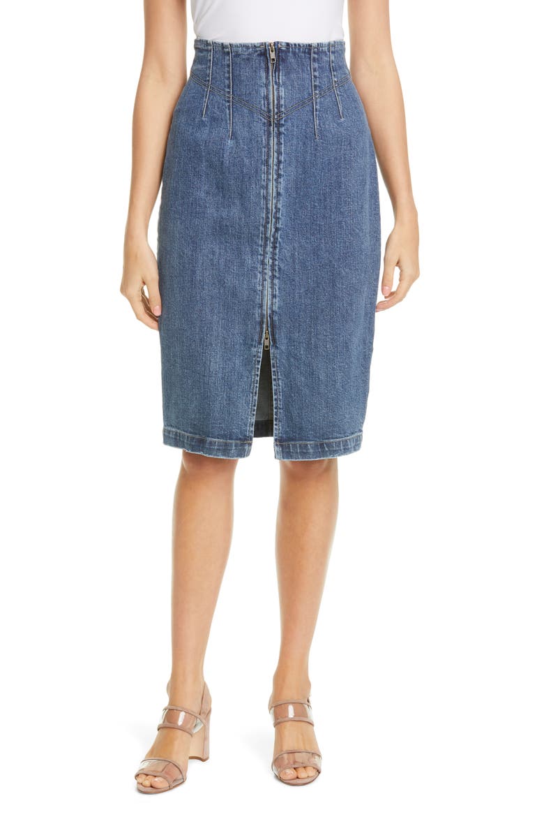 Denim Skirt, Main, color, CELESTE WASH