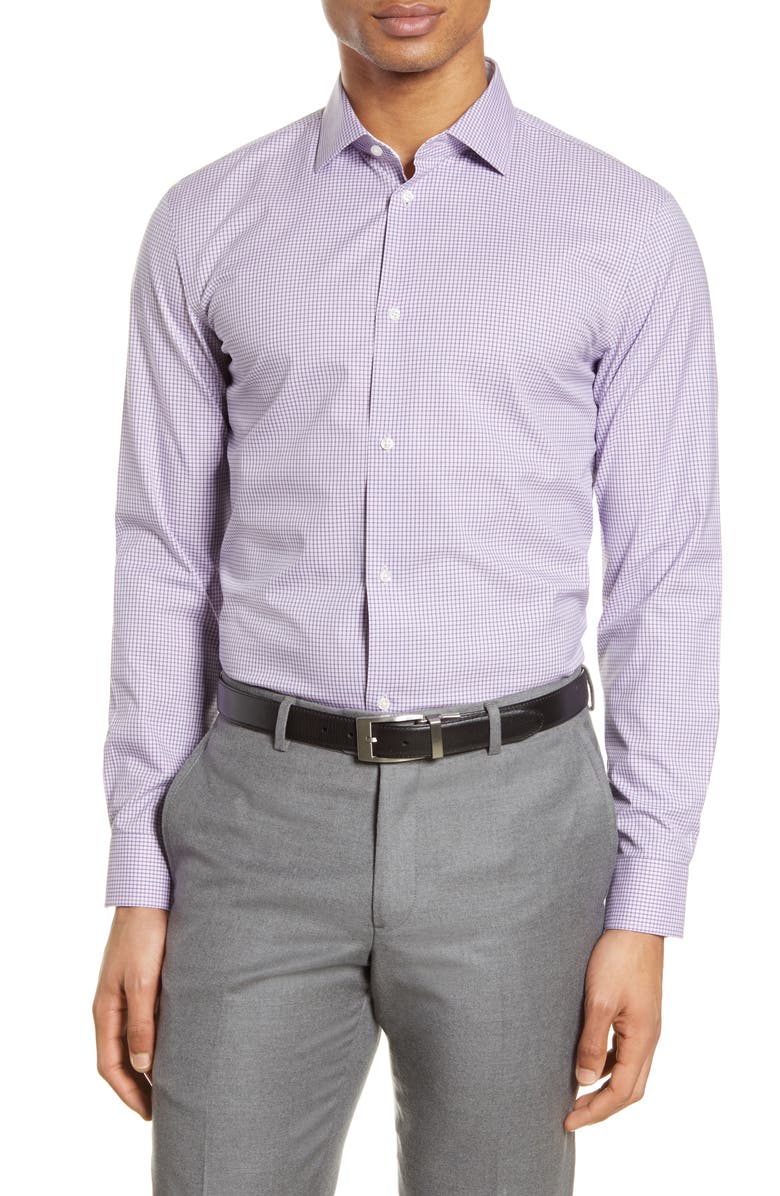 NORDSTROM MEN'S SHOP Nordstrom Extra Trim Fit Non-Iron Check Dress Shirt, Main, color, 
