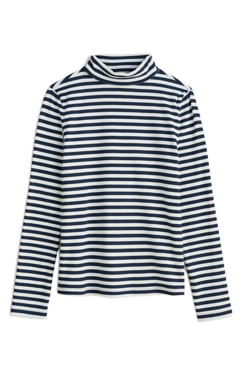 Seasalt Cornwall Hazel Stripe Cotton Turtleneck, Main, color, Mini Cornish Maritime Chalk
