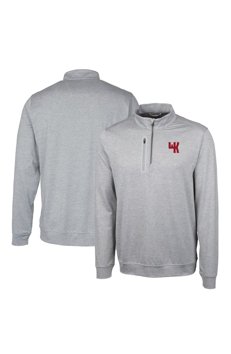 Cutter & Buck Men's Cutter & Buck Gray Western Kentucky Hilltoppers Vault Big & Tall Stealth Quarter-Zip Pullover Top, Alternate, color, 