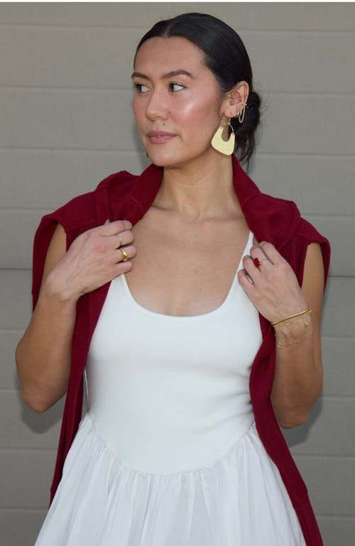 Nickel & Suede Soft Pearl Noras Earrings In Gold Leaf