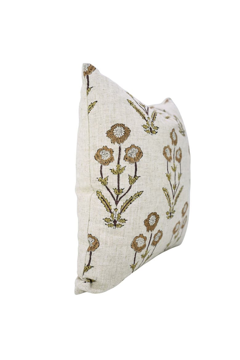 Amitabh Unique Hand-Block Viscose Linen Pillow Cover, Alternate, color, Brown