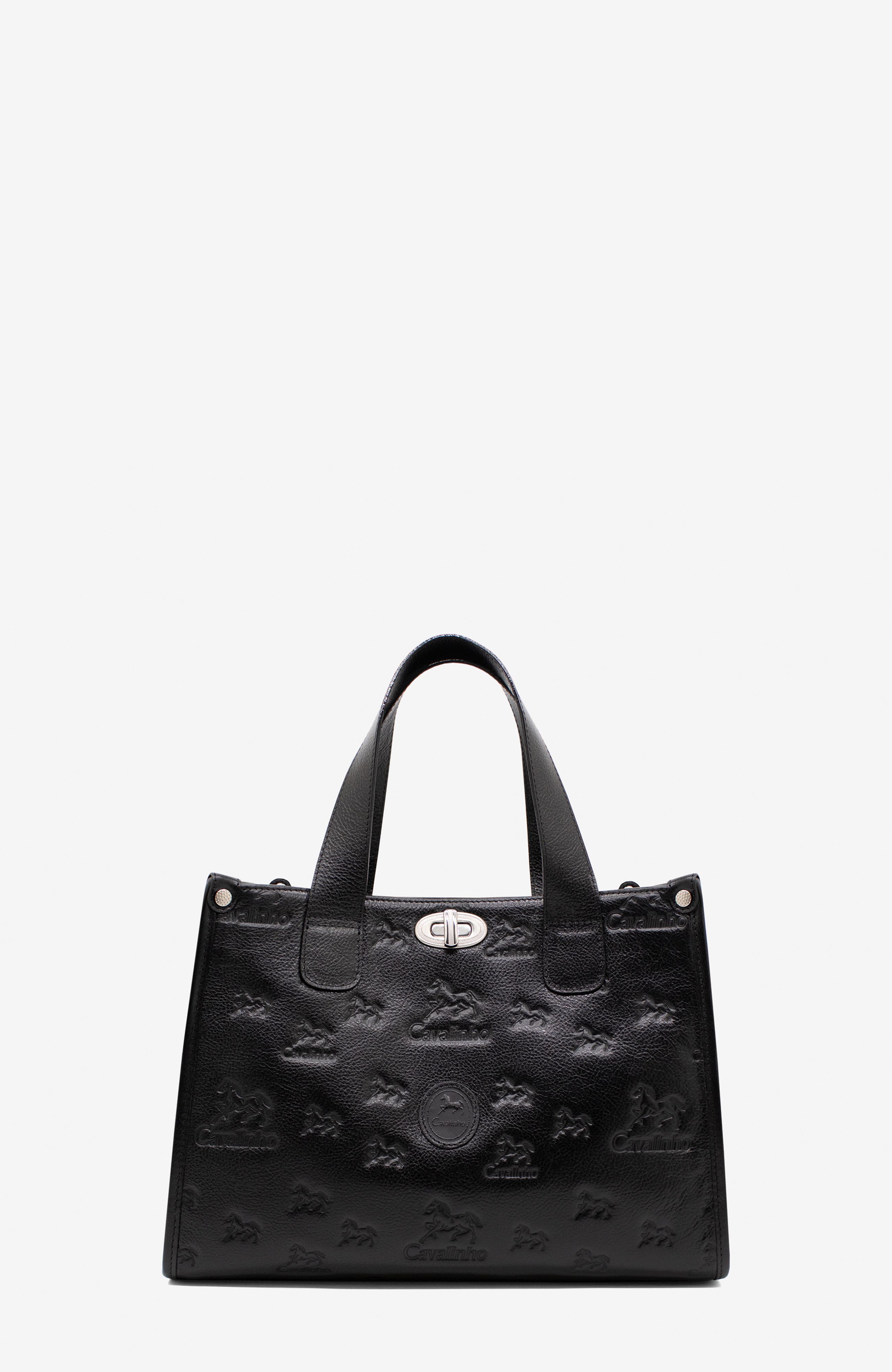 Cavalo Lusitano Leather Handbag 551, Main, color, Black