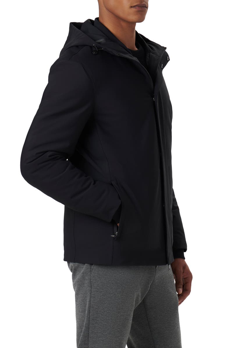 Bugatchi Full Zip Hooded Bomber Jacket, Alternate, color, 