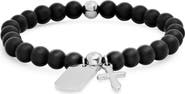 HMY JEWELRY Black Lava Beaded Bracelet