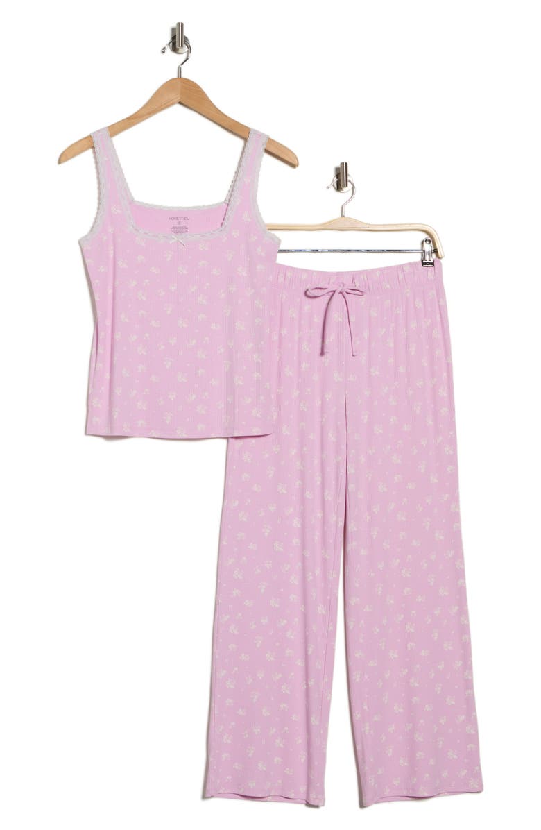 Honeydew Revival Rib Pajamas, Alternate, color, Petal Ditsy