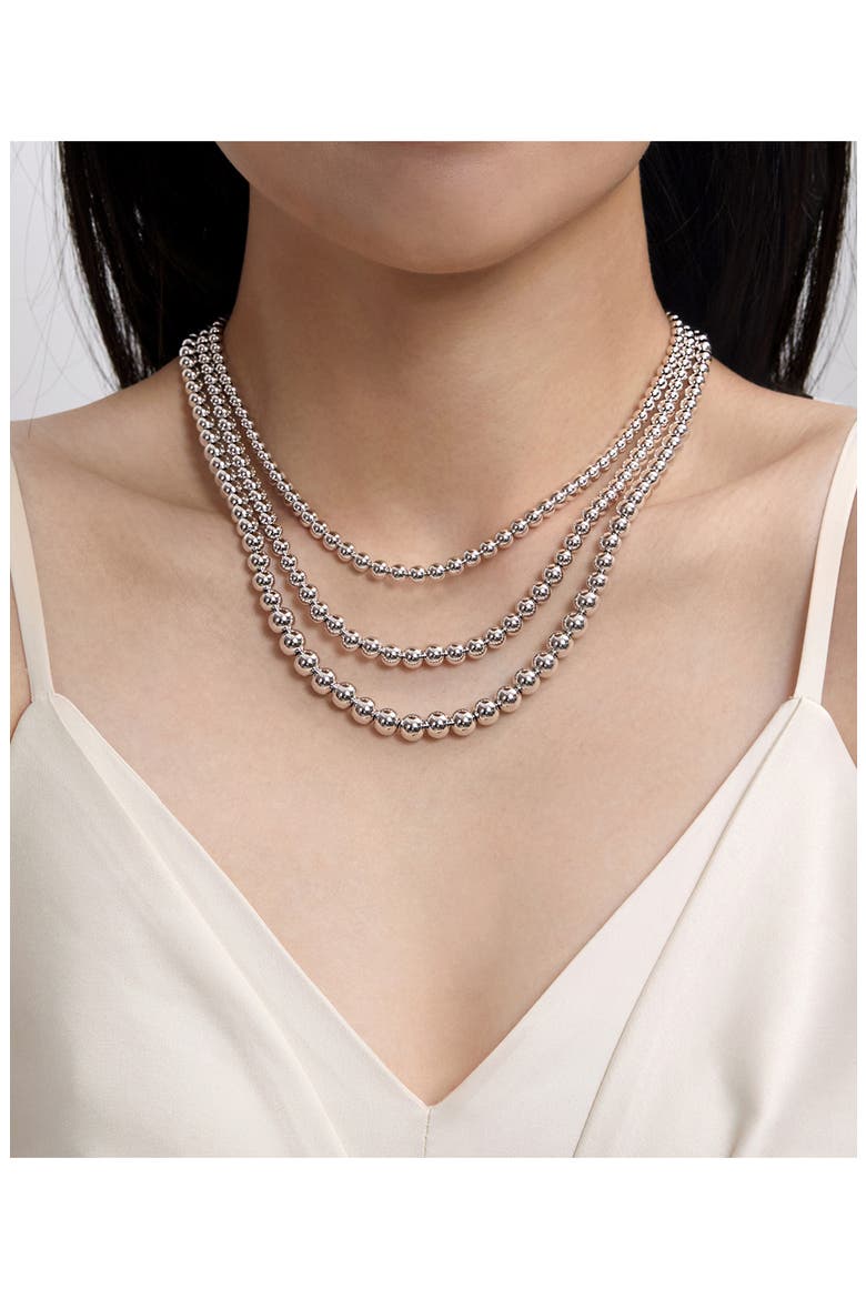 Bujukan Sterling Silver Beaded Necklace, Alternate, color, STERLING SILVER