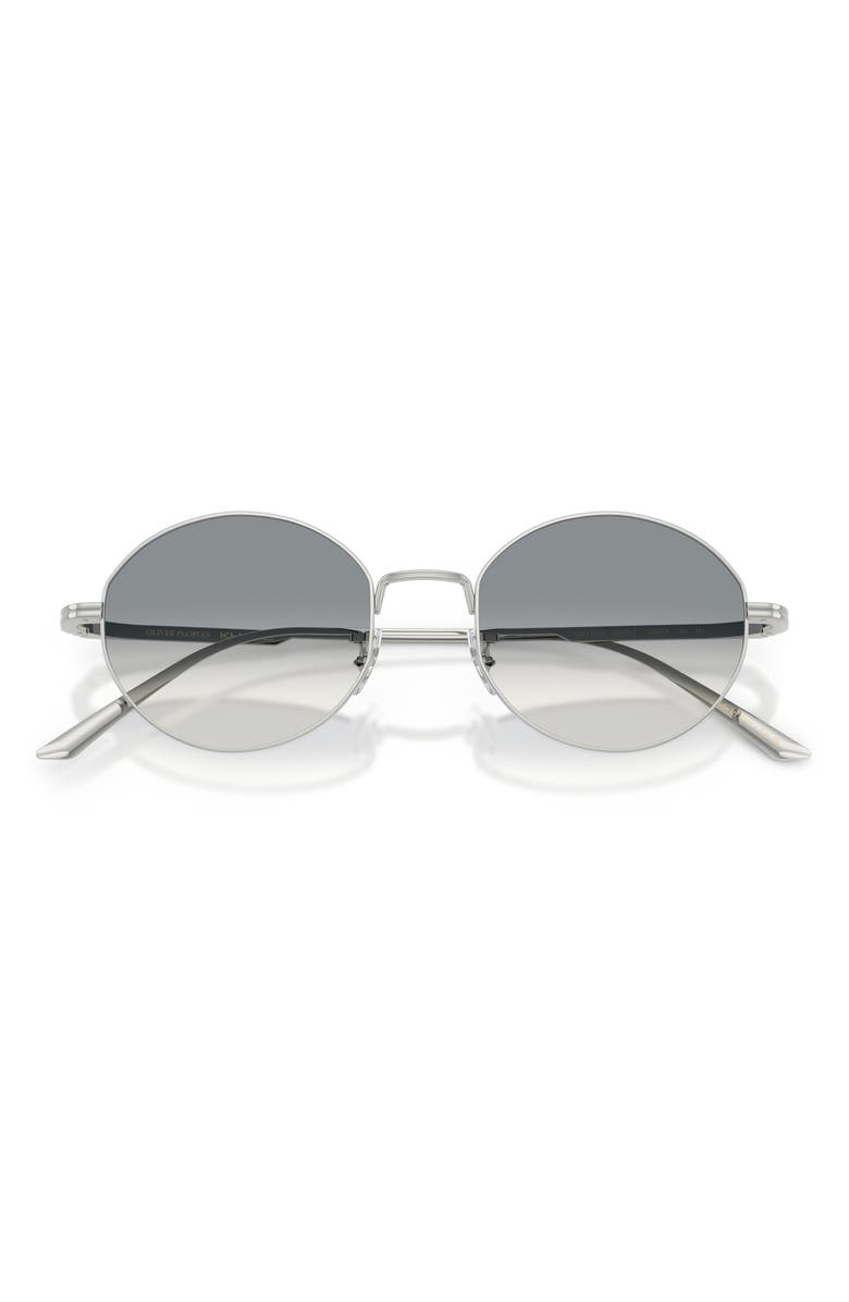 Oliver Peoples 50mm Khaite Round Sunglasses, Alternate, color, Silver / Grey Gradient