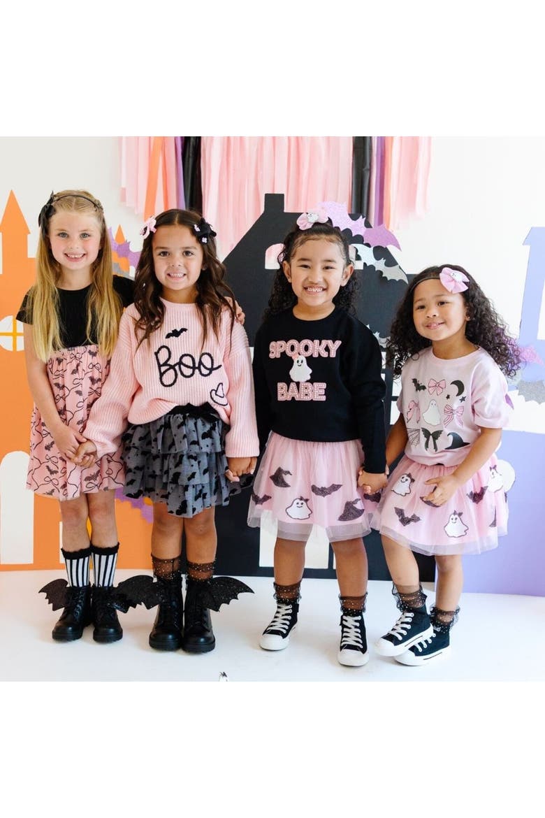 Boo Bows Halloween Clip Set, Alternate, color, Black