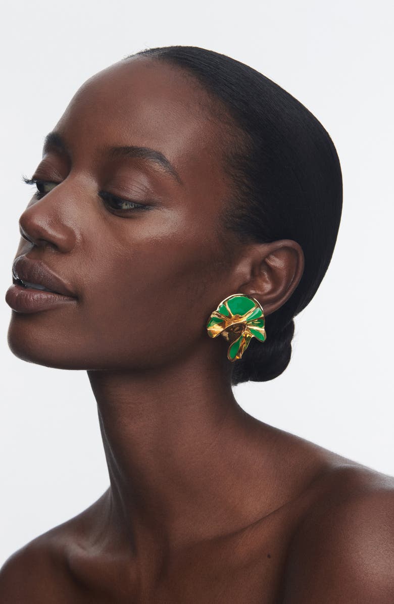 Sterling King Delphinium Enamel Stud Earrings, Alternate, color, 