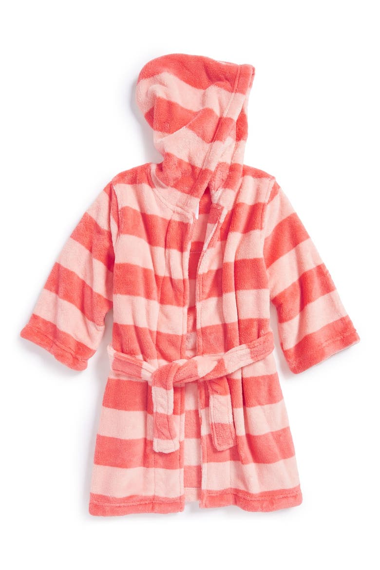Hooded Robe, Main, color, CORAL PEACH STRIPE