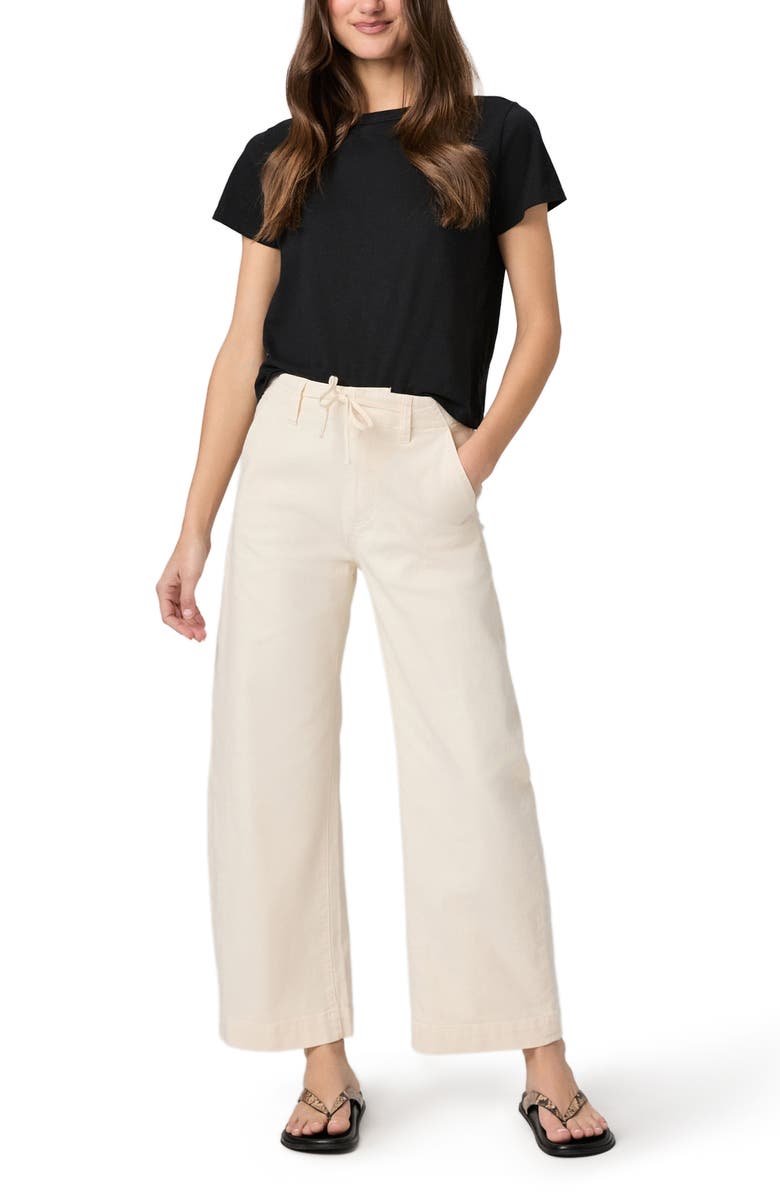PAIGE Arellia Tie Waist Ankle Pants, Alternate, color, Quartz Sand