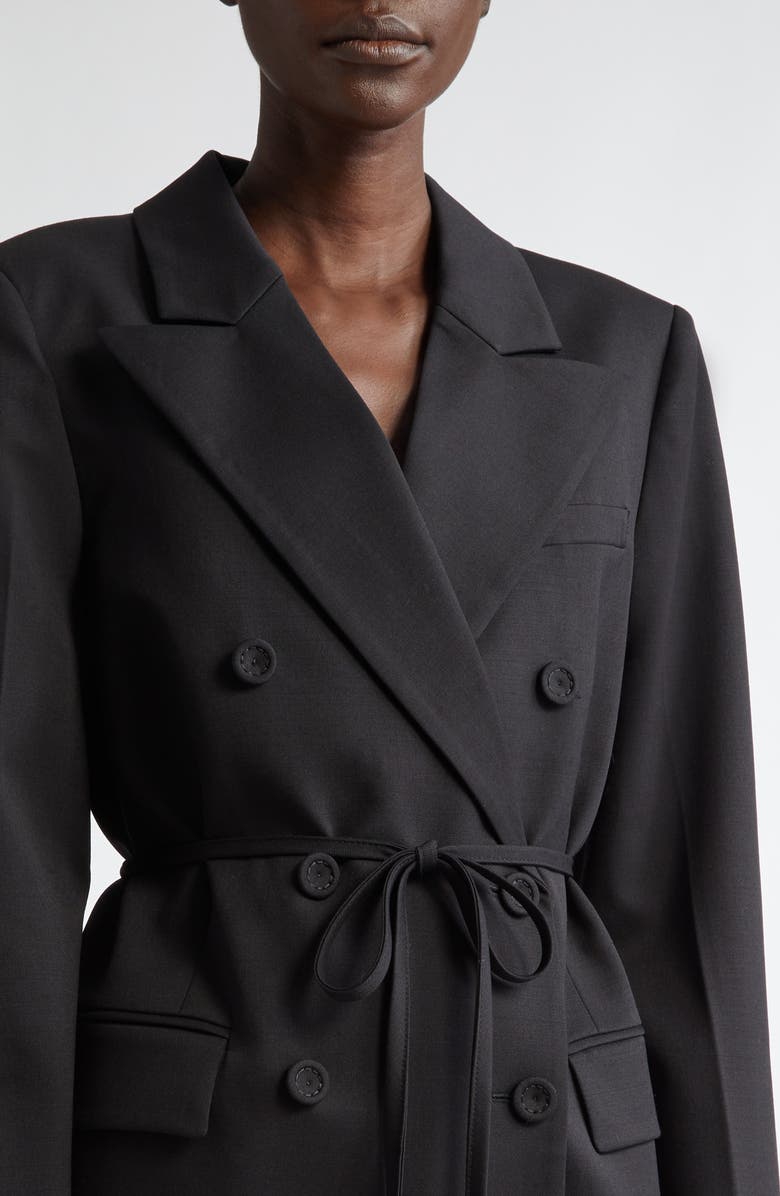 Altuzarra Hattson Tie Waist Stretch Wool Blazer, Alternate, color, 