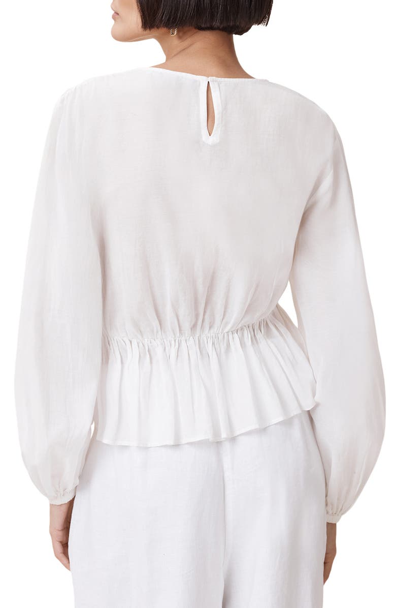 AllSaints Melani Blouson Sleeve Woven Shirt, Alternate, color, Antique White