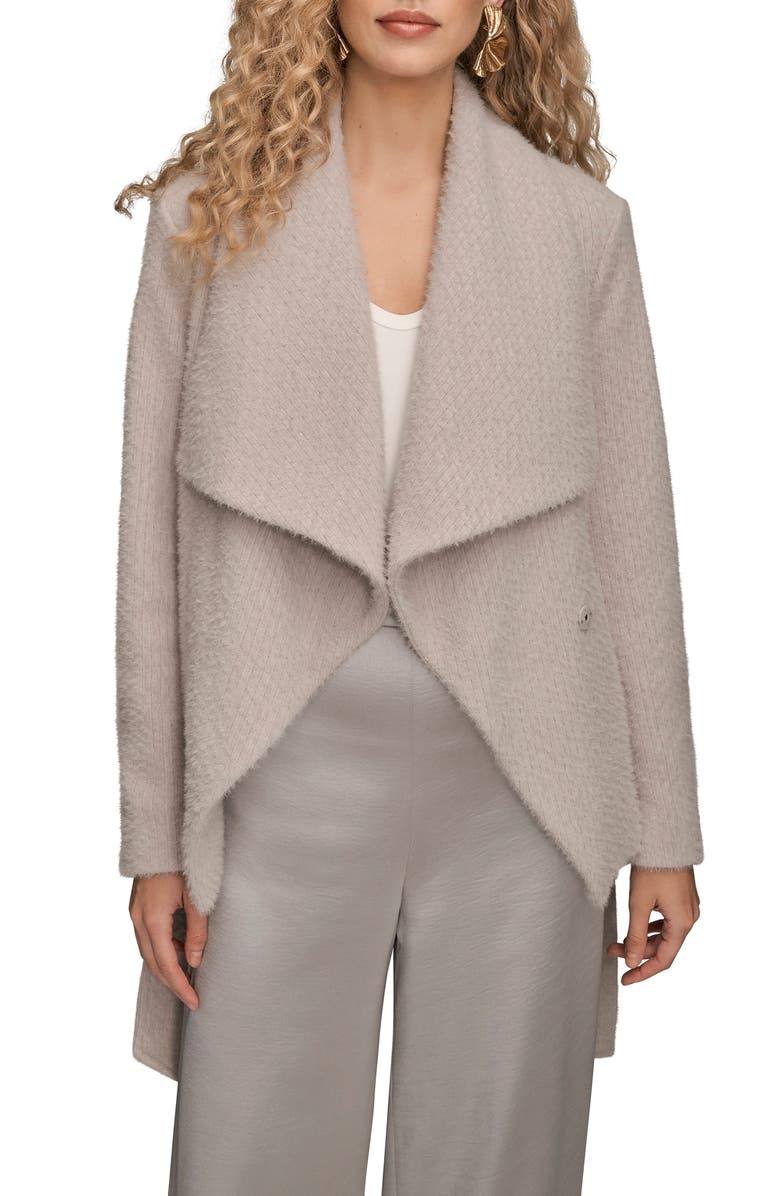 Donna Karan New York Belted Wrap Sweater Jacket, Alternate, color, Vapor