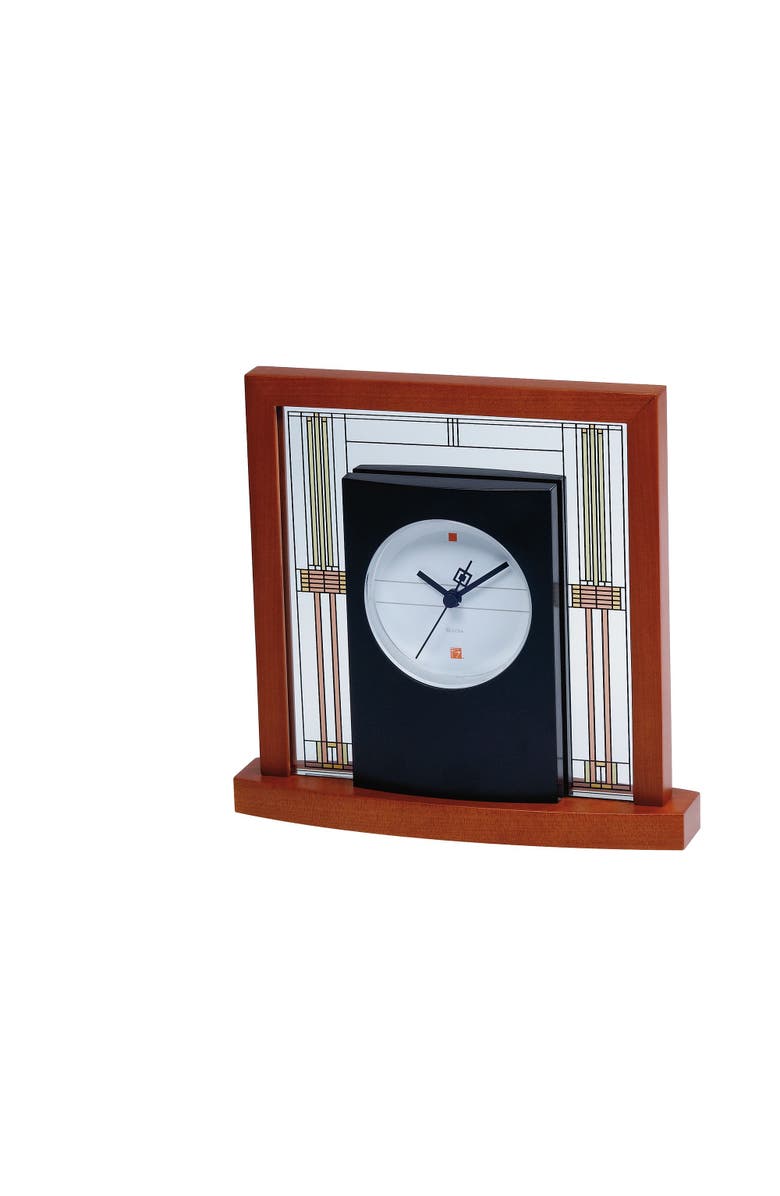 Bulova Clocks Frank Lloyd Wright Willits Table Clock,  Light Cherry, Main, color, Brown